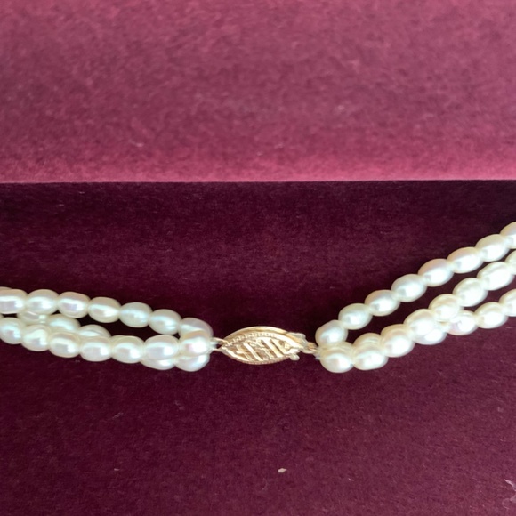 Genuine Freshwater Seed Pearl w/14K Gold Bead Accents and Clasp Necklace - Picture 7 of 8